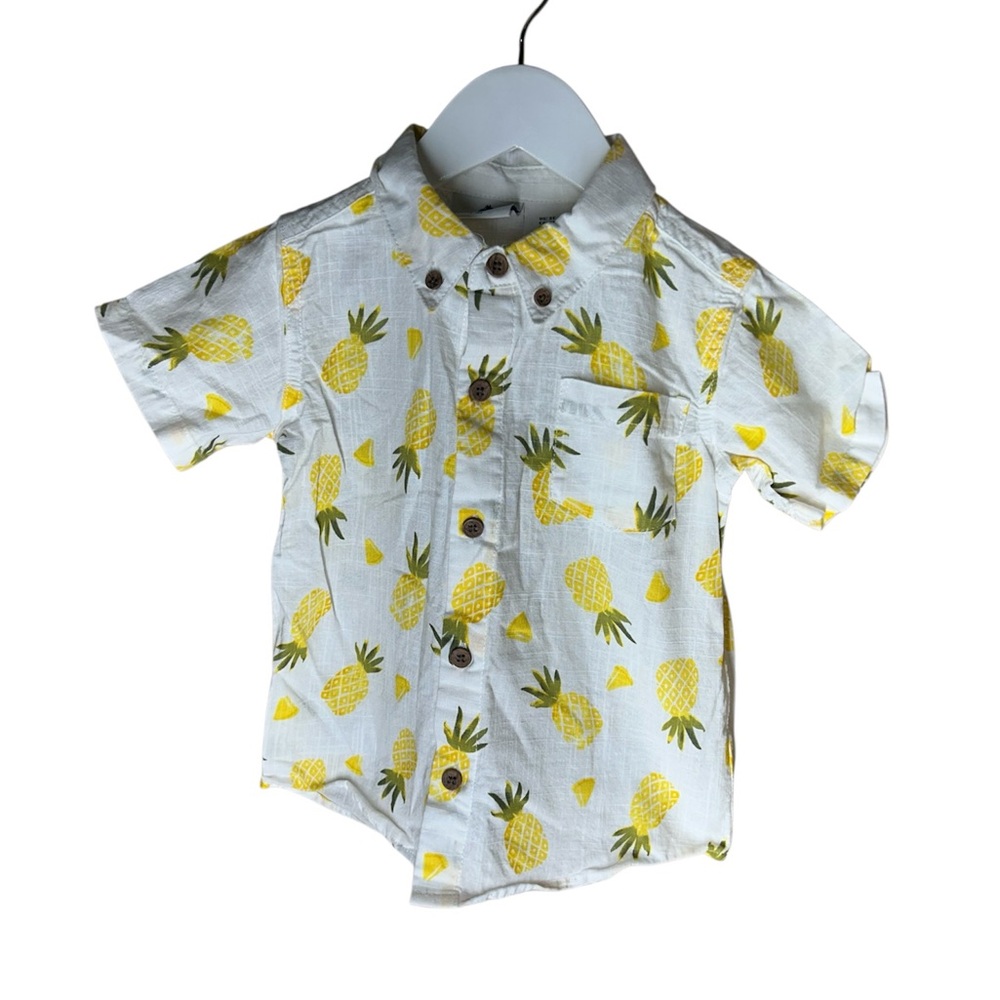 Pineapple Print Kids Shirt Toddler Boy 3T